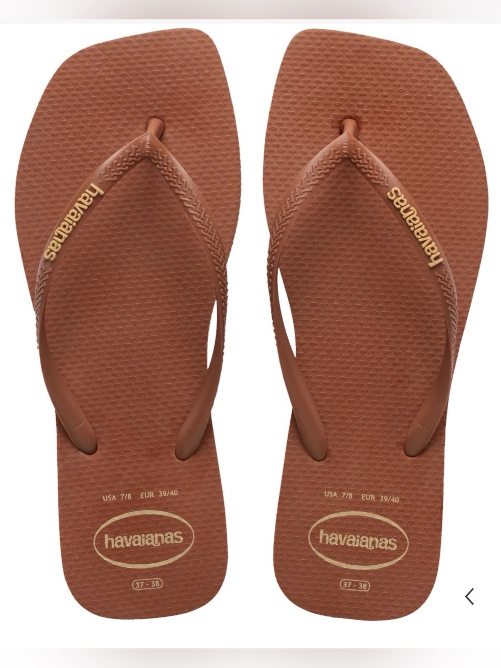 Havaianas Women's Slim Square Toe Flip Flops- Rust- 7/8